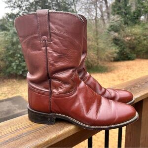 Vintage J Chisholm Western Cowboy Boots Men’s 10 D Brown Rancher USA Roper